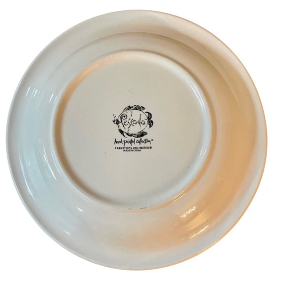 Pescada Fish 8” Plates Tabletops Unlimited Hand Painted Talavera Look Colorful - Picture 6 of 7